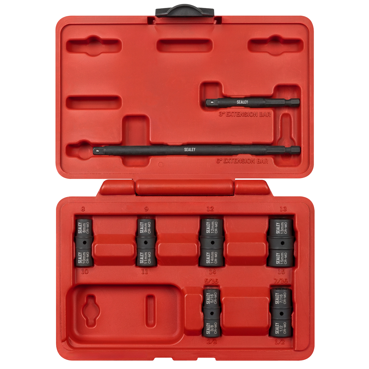 Sealey Flip Socket Set 1/4"Sq Drive 12-Point 8pc Model No-SX08