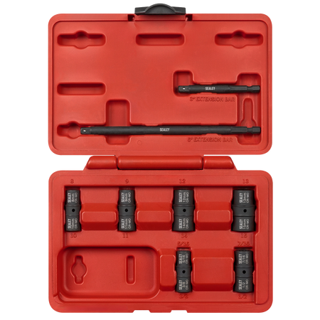 Sealey Flip Socket Set 1/4"Sq Drive 12-Point 8pc Model No-SX08