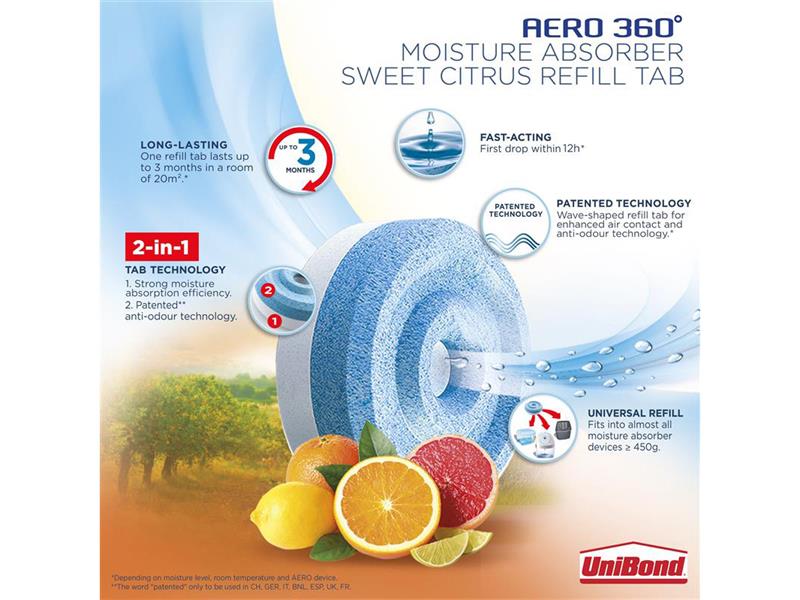 AERO 360º Moisture Absorber Citrus Refills (Pack 2)