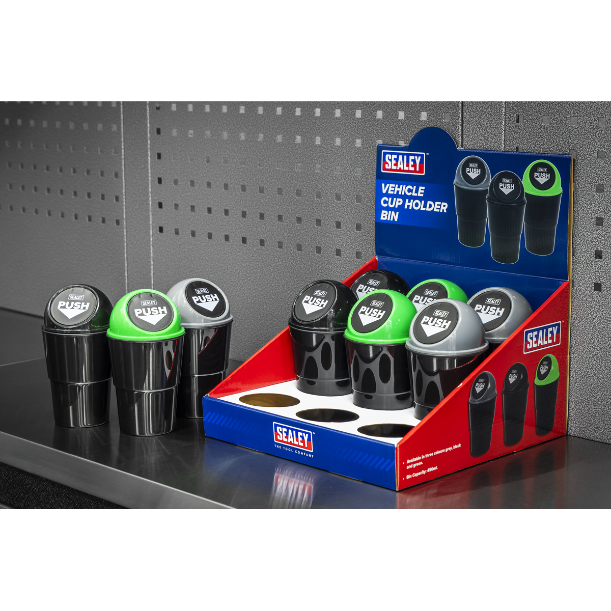 Sealey Vehicle Cup Holder Bin – Display Box of 9 Model No-VS09