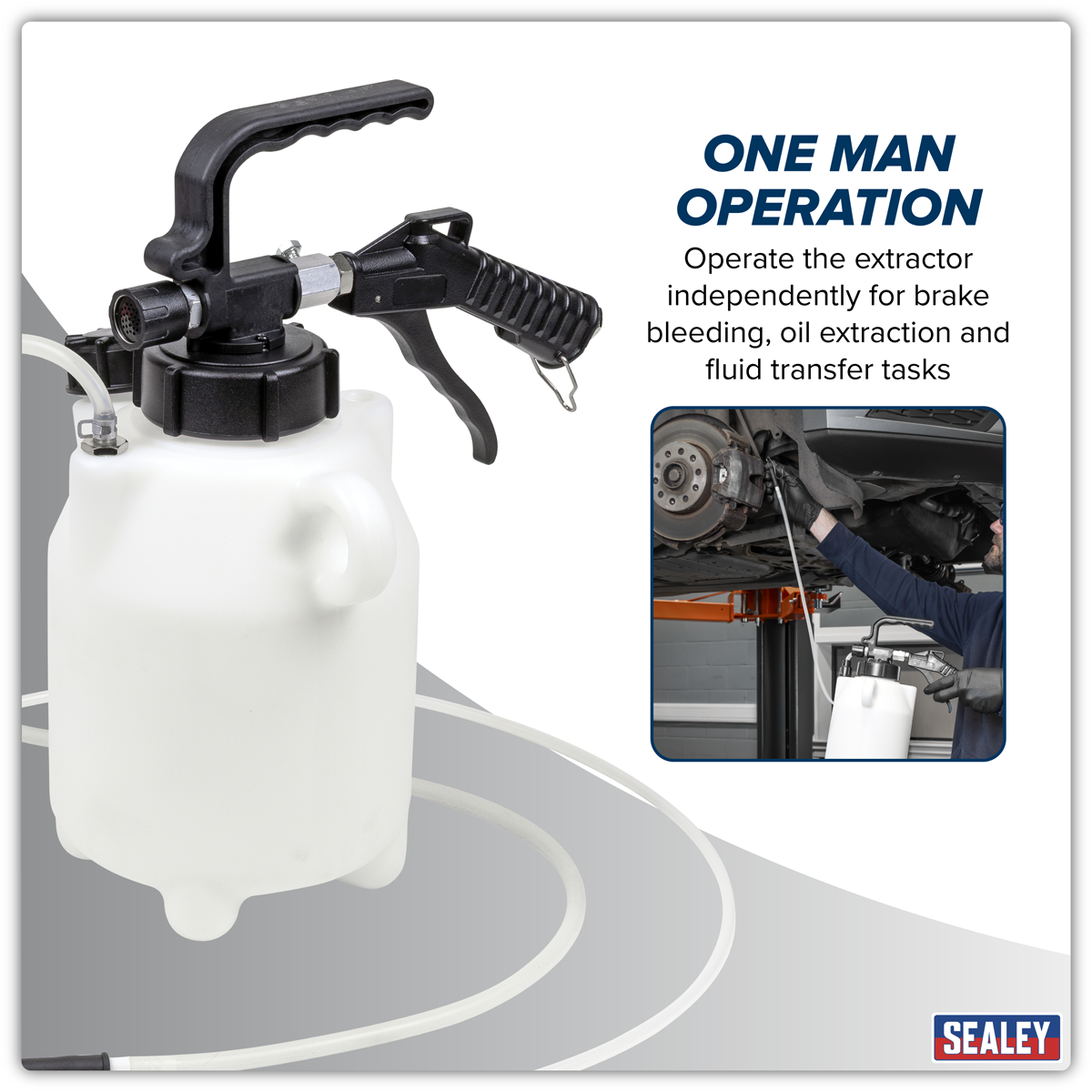 Sealey Pneumatic Fluid Extractor/Brake Bleeder 2.5L Model No-VS835